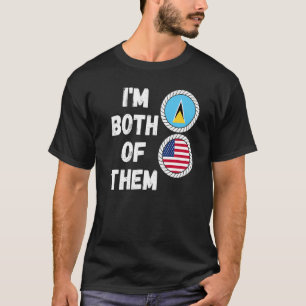 Halb Amerikaner und Saint Lucian Saint Lucia Flagg T-Shirt