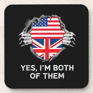 Halb Amerikanisch Halb Britisch USA England Flagge Getränkeuntersetzer