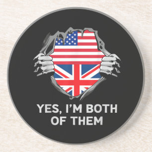 Halb Amerikanisch Halb Britisch USA England Flagge Getränkeuntersetzer
