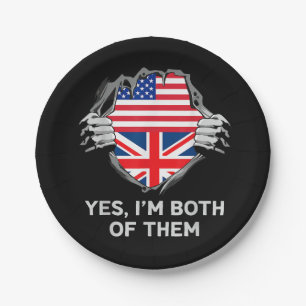 Halb Amerikanisch Halb Britisch USA England Flagge Pappteller