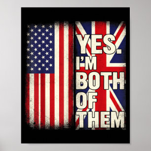 Halb amerikanisch halb britisch USA-Flagge Vereini Poster