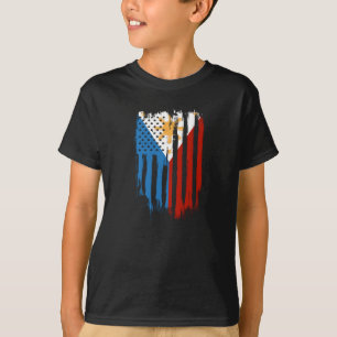 Halb Amerikanisch Halb Filipino Philippinen-Flagge T-Shirt