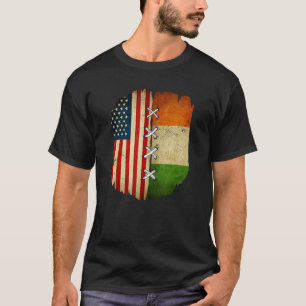 Halb amerikanisch halb irisch USA Irland Flagge T-Shirt