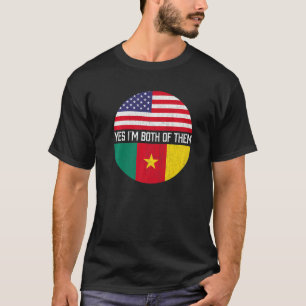 Halb Amerikanisch Halb Kamerun Usa-Flagge Familie T-Shirt