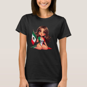 Halb Amerikanisch Halb Mexikanisch Mexiko Flagge C T-Shirt