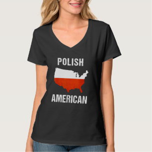 Halb Amerikanisch Halb Polnisch USA Polen Flagge T-Shirt