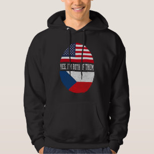 Halb amerikanisch halb tschechisch USA-Flagge Tsch Hoodie