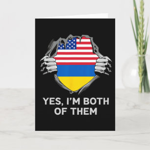 Halb Amerikanisch Halb Ukrainisch USA Ukraine Flag Karte
