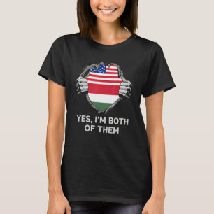 Halb Amerikanisch Halb Ungarisch USA Ungarn Flagge T-Shirt