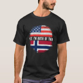 Halb Amerikanisch Half norwegische Flagge Norwegen T-Shirt (Vorderseite)