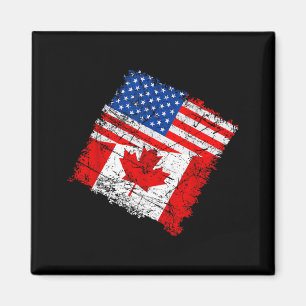 Halb Amerikanisch Und Kanadische USA-Ahornblattfla Magnet