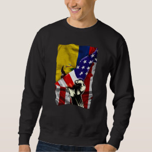 Halb amerikanische Flagge Ecuadorianische Wurzeln Sweatshirt