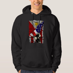 Halb amerikanische Flagge Filipino WURZELN USA-Fla Hoodie