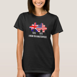 Halb amerikanische halb britische Flagge Karte kom T-Shirt