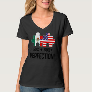 Halb amerikanische halb mexikanische Flagge Kombin T-Shirt