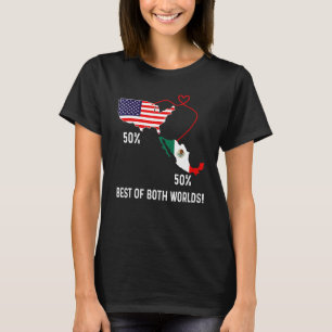 Halb amerikanische halb mexikanische Flagge Kombin T-Shirt