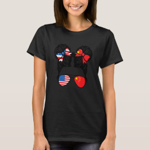 Halb amerikanisches halb chinesisches Mädchen USA T-Shirt