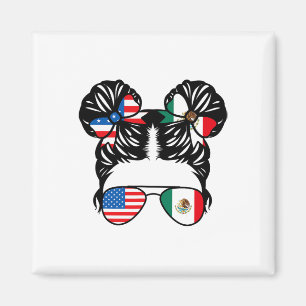 Halb amerikanisches halb mexikanisches Mädchen USA Magnet