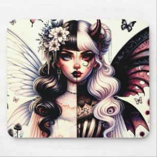 Halb Angel Devil Dark Beauty Broken Wing Fairy Mousepad
