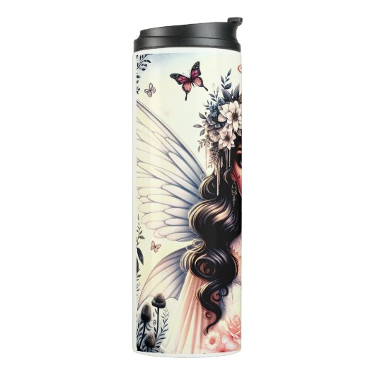 Halb Angel Devil Dark Beauty Broken Wing Fairy Thermosbecher (Nach links gedreht)