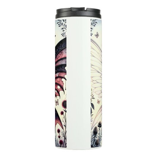 Halb Angel Devil Dark Beauty Broken Wing Fairy Thermosbecher (Rückseite)