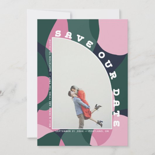 Halb Arch Abstrakt Art Foto Save the Date (Vorderseite)