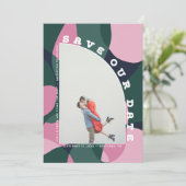 Halb Arch Abstrakt Art Foto Save the Date (Stehend Vorderseite)