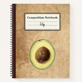 Halb-Avocado-Illustration Personalisiert Comp Notizblock