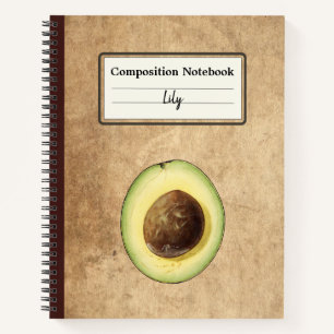 Halb-Avocado-Illustration Personalisiert Comp Notizblock