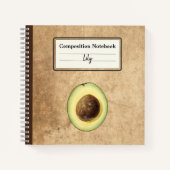 Halb-Avocado-Illustration Personalisiert Comp Notizblock (Vorderseite)