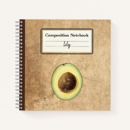 Halb-Avocado-Illustration Personalisiert Comp Notizblock