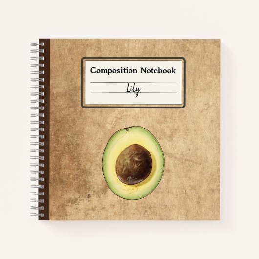 Halb-Avocado-Illustration Personalisiert Comp Notizblock (Vorderseite)
