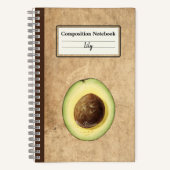 Halb-Avocado-Illustration Personalisiert Comp Notizblock (Vorderseite)