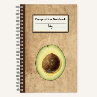 Halb-Avocado-Illustration Personalisiert Comp Notizblock