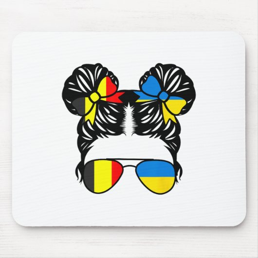 Halb belgisches halb ukrainisches Mädchen Belgien  Mousepad (Vorne)