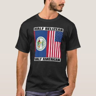 Halb Belizean & American DNA Heritage Belize USA R T-Shirt