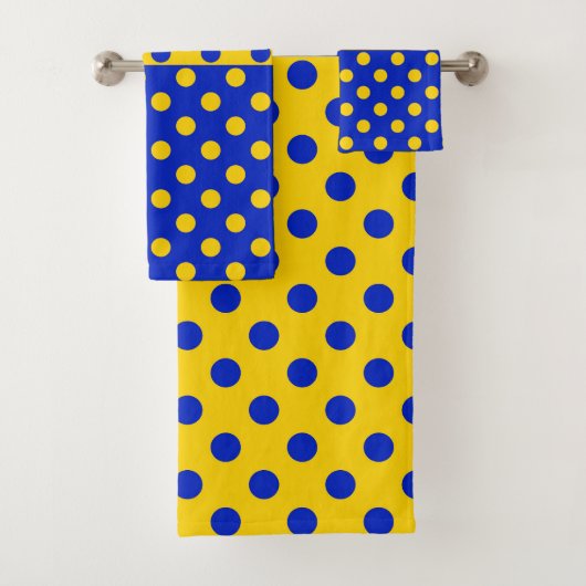 Halb Blau Gelbe Punkte Muster Design Badhandtuch Set (Insitu)