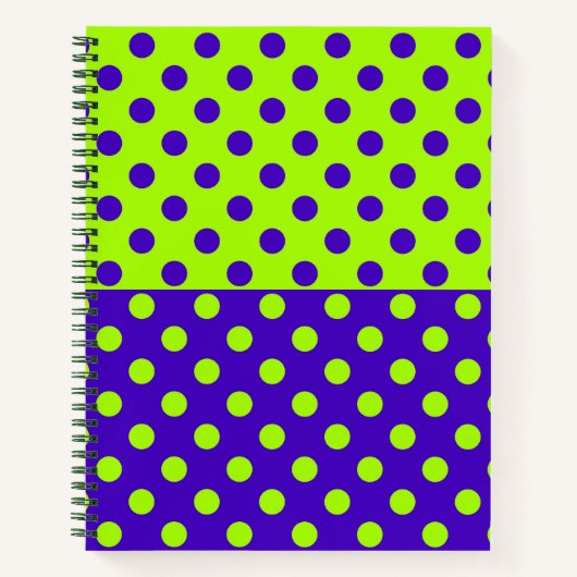 Halb Blau Grün Punkte Muster Design Notizblock (Vorderseite)