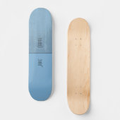 Halb Blau, Halb Nebel, Ihr Name und Text Skateboard (Vorderseite)