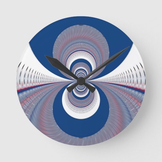 Halb Blau Runde Wanduhr (Vorderseite)
