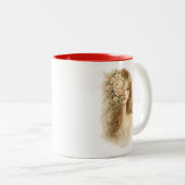 Halb Blumengesicht Wasserfarbe Tasse (VorderseiteRechts)