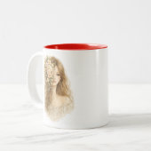 Halb Blumengesicht Wasserfarbe Tasse (Vorderseite Links)