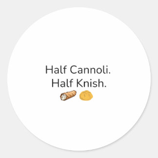 Halb Cannoli. Halb Knish Rund Aufkleber