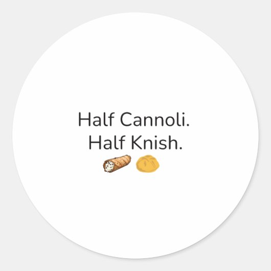 Halb Cannoli. Halb Knish Rund Aufkleber (Vorderseite)