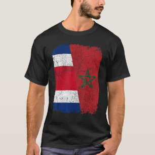 Halb Costa Ricaner halb marokkanische Flagge Herit T-Shirt