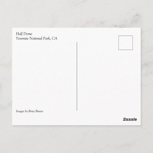 Halb Dome, Yosemite National Park, Kalifornien Postkarte (Rückseite)