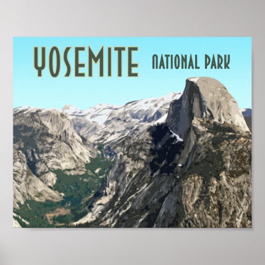 Halb Dome Yosemite Nationalpark Vintag Souvenir Poster (Vorne)