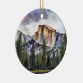 Halb Dome Yosemite Nationalpark Wasserfarben Keramik Ornament (Rechts)