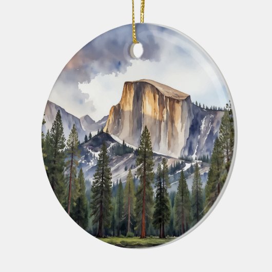 Halb Dome Yosemite Nationalpark Wasserfarben Keramik Ornament (Links)