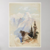 Halb Dome Yosemite Thomas Moran Wasserfarben Kunst Poster (Vorne)